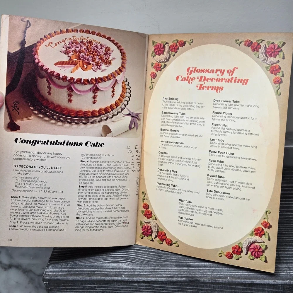 Basic Cake Decorating The Wilton Way Booklet‎ 1975 Vintage Cake Instruction Book